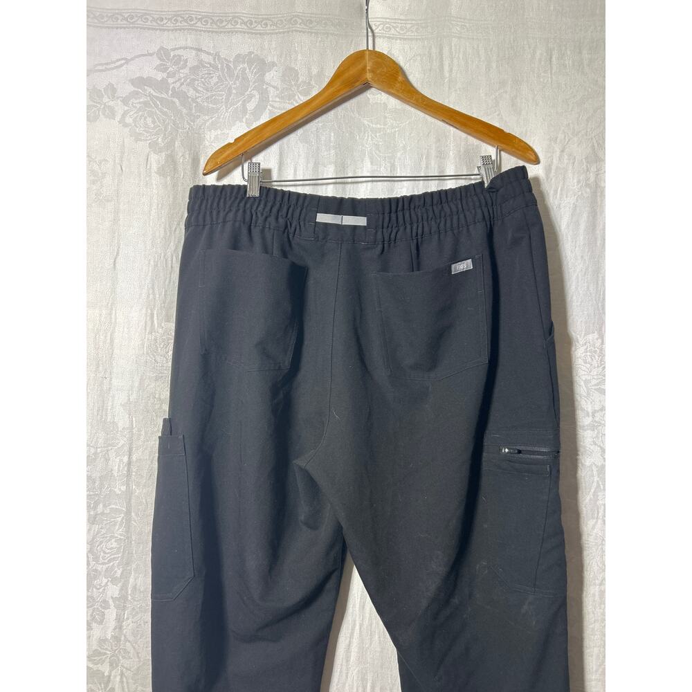 Figs Scrub Pants Joggers XXL Black Cargo Uman Relaxed Cuffed Elastic Waist - Picture 13 of 15